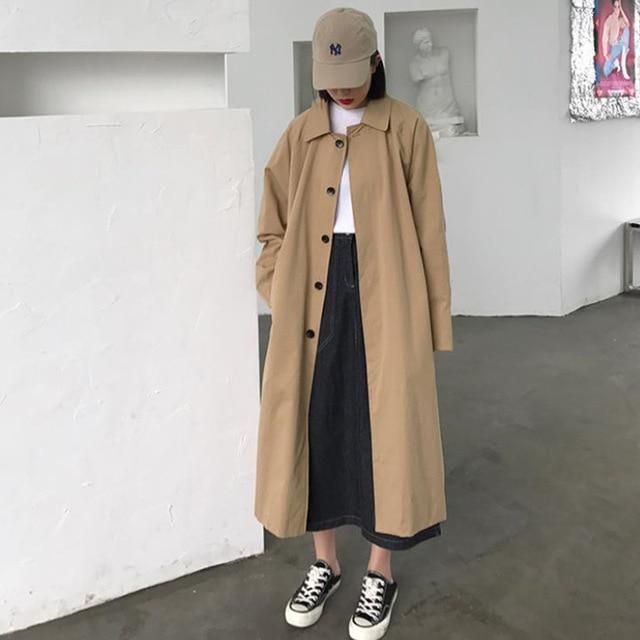New Elegant Long Trench Coat