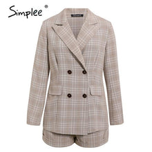 Load image into Gallery viewer, Simplee Two-piece Blazer Shorts
