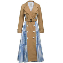 Load image into Gallery viewer, Patchwork Striped Trench Coat
